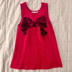 Zara Kids Red Velvet Bow Tank Top